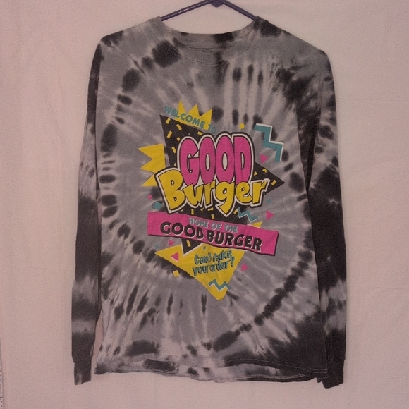 Nickelodeon Tie-Dye Long Sleeve Tee Black and White - Picture 1 of 4